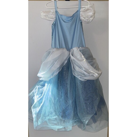 Disney Store Cinderella Costume Dress Up Halloween Princess Blue Gown Girl 7/8 - Picture 11 of 14